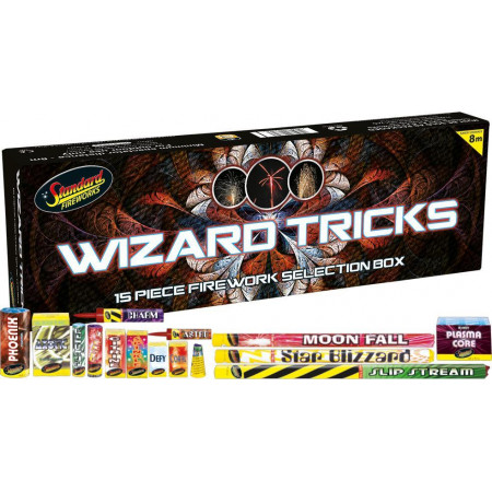 Wizard Tricks Selection Box 15 Firework With FREE Rocket Pack